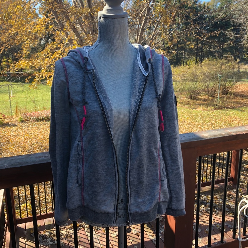 Roxy Gray Hoodie with Pink Accents